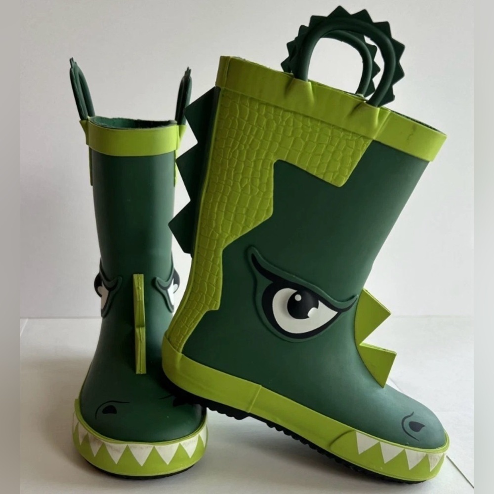 Member's Mark crocodile Boy's Easy Pull-On Lined Waterproof Rain Boots 9/10